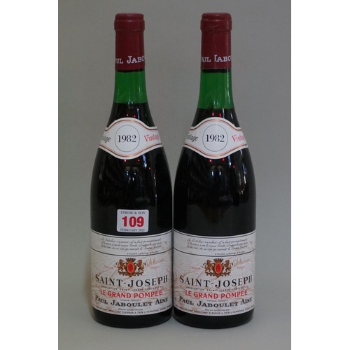 109 - Two 75cl St Joseph Le Grand Pompee, 1982, Paul Jaboulet Aine. (2)