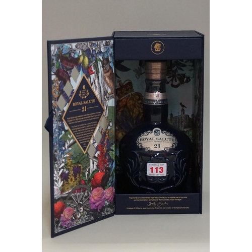 113 - A 70cl bottle of Royal Salute 21 year old blended whisky, in card presentation box.