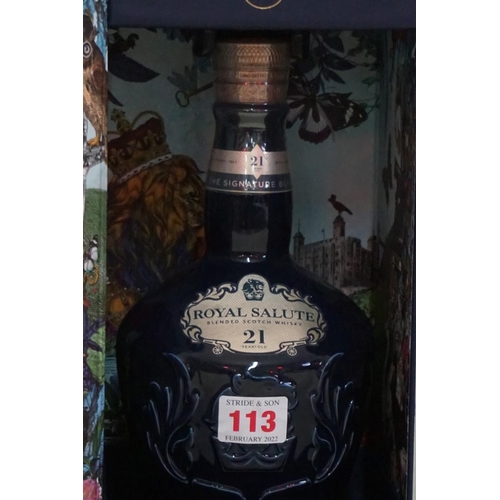 113 - A 70cl bottle of Royal Salute 21 year old blended whisky, in card presentation box.