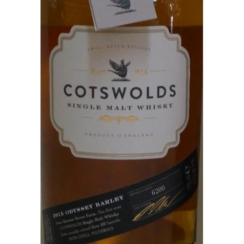 115 - A 70cl bottle of Cotswolds 2015 Odyssey Barley whisky, bottle no. 6200, in card box.... 