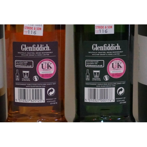 116 - Two 70cl bottles of Glenfiddich, comprising 12 year old and 15 year Solera, each in tube. (2)... 