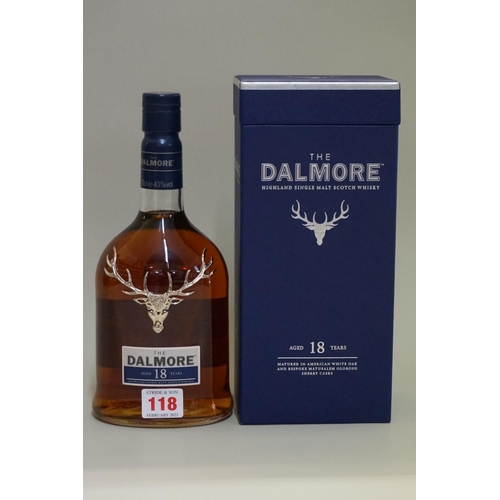 118 - A 70cl bottle of The Dalmore 18 year old whisky, 43% abv, in card box.