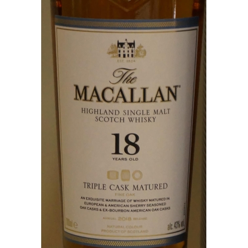 125 - A 70cl bottle of The Macallan 18 year old 'Triple Cask Matured' whisky, in card box.... 