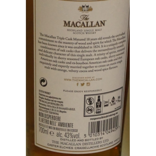 125 - A 70cl bottle of The Macallan 18 year old 'Triple Cask Matured' whisky, in card box.... 