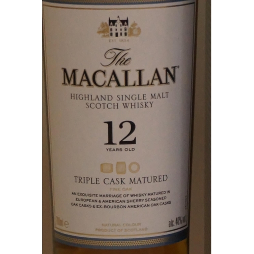 127 - A 70cl bottle of The Macallan 12 year old 'Triple Cask Matured' whisky, in card box.... 