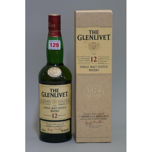 129 - A 70cl bottle of The Glenlivet 12 year old whisky, in card box.