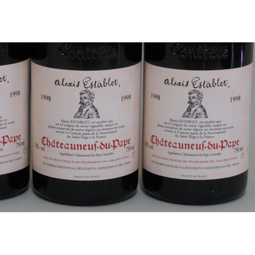 130 - Three 75cl bottles of Chateauneuf du Pape Domaine du Grand Tinel Cuvee Alexis Establet, 1998. (3)... 