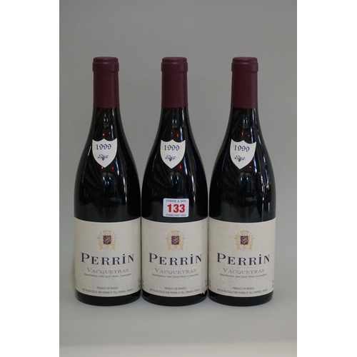 133 - Three 75cl bottles of Vacqueyras, 1999, Perrin Freres. (3)