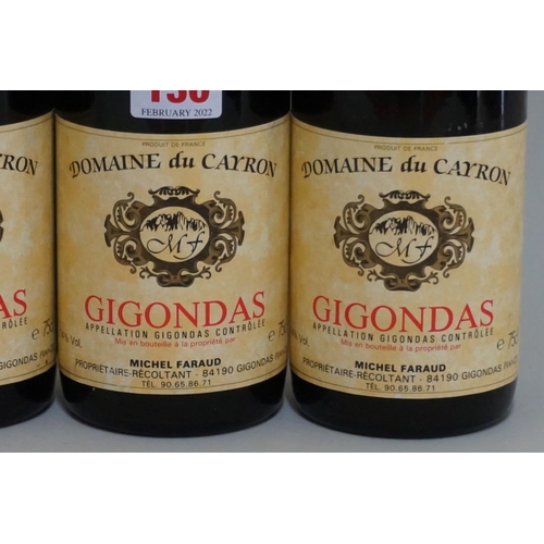 136 - Three 75cl bottles of Gigondas Domaine du Cayron, 1986, Michel Faraud. (3)