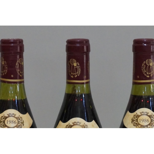 136 - Three 75cl bottles of Gigondas Domaine du Cayron, 1986, Michel Faraud. (3)