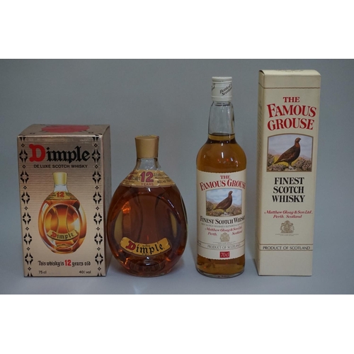 147 - Two bottles of blended whisky, comprising: a 75cl Dimple 12 year old; and a 70cl The Famous Grouse, ... 