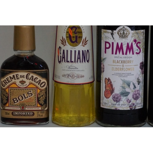 153 - A mixed group of spirits and liqueurs, comprising: two 70cl bottles of Mela Limoncella; a 50cl bottl... 