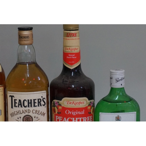 155 - A 70cl bottle of Teacher's blended whisky; together with a 75cl bottle of Havana Club; a 35cl bottle... 