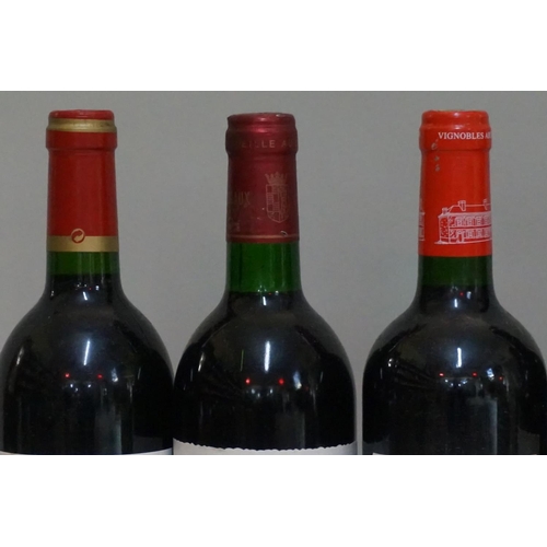 156 - Six 75cl bottles of red wine, to include: a Chateau La Tour De Mons, 1992, Margaux; and three other ... 