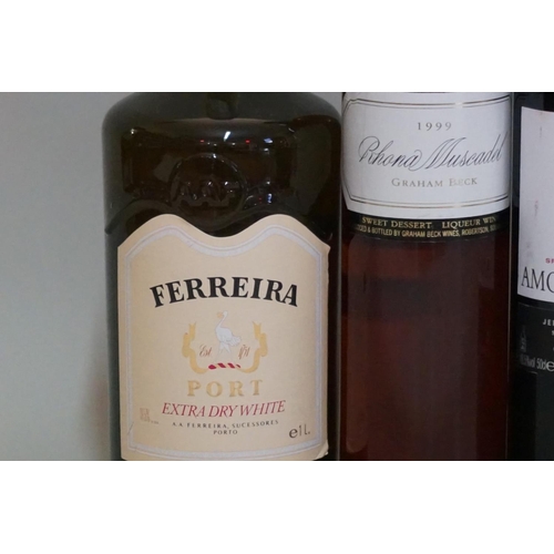 161 - A 1 litre bottle of Ferreira extra dry white port; together with a 50cl bottle of Amontillado Jerez ... 