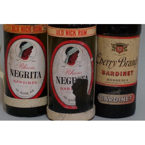 64 - Two bottles of Bardinet 'Old Nick' Rhum Negrita, 1960s bottlings; together with a bottle of Bardinet... 