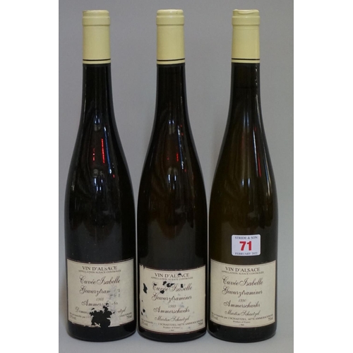 71 - Three 75cl bottles of Gewurztraminer, 1988, 1989 & 1990, Jean Schaetzel. (3)... 