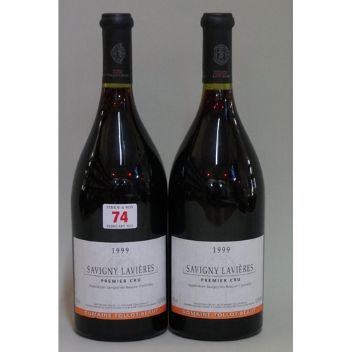 74 - Two 75cl bottles of Savigny 1er Cru Les Lavieres, 1999, Tollot-Beaut. (2)