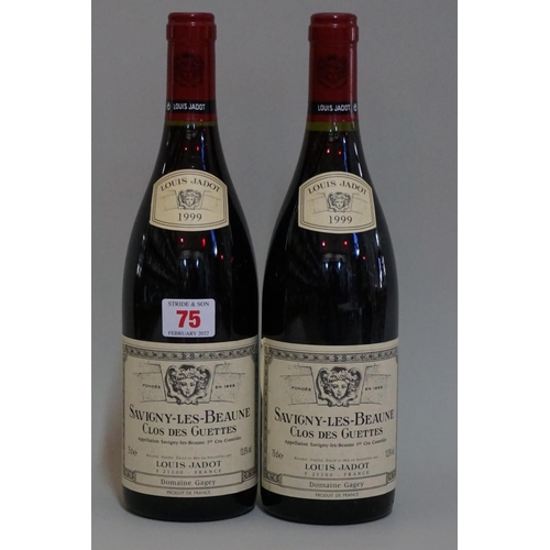 75 - Two 75cl bottles of Savigny-Les-Beaune, Domaine Gagey, 1999, Louis Jadot. (2)