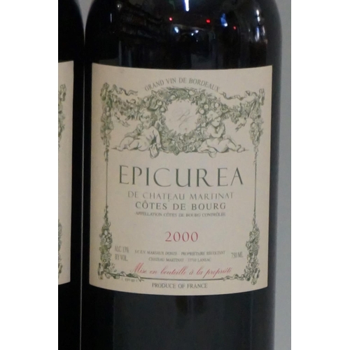 80 - Two 75cl bottles of Epicurea de Chateau Martinat, 2000, Fronsac. (2)