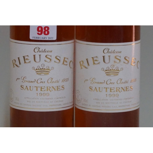 98 - Two 75cl bottles of Chateau Rieussec, 1999, 1st Sauternes. (2)