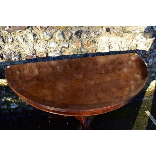 1015 - A pair of reproduction mahogany console tables, 122cm wide x 62cm deep x 75cm high.