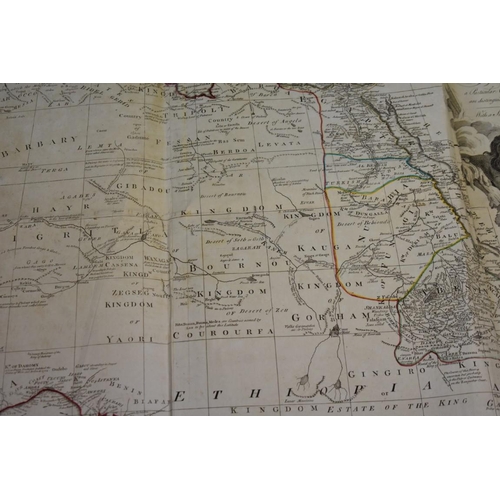 1732 - An antique hand coloured map of 'Africa, According to Mr D'Anville', printed for Robert Sayer, in fo... 