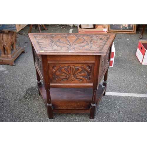 1066 - A 1960s carved oak table. 