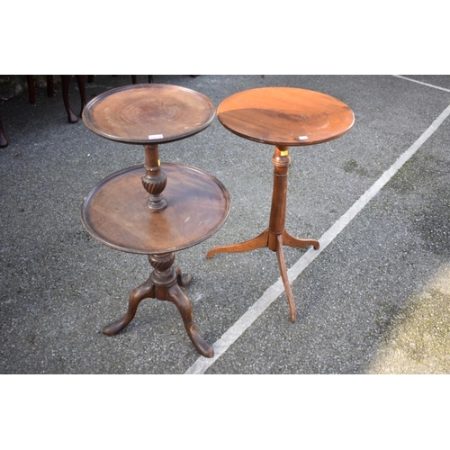 1070 - An antique mahogany dumbwaiter; together with a mahogany tripod table. 