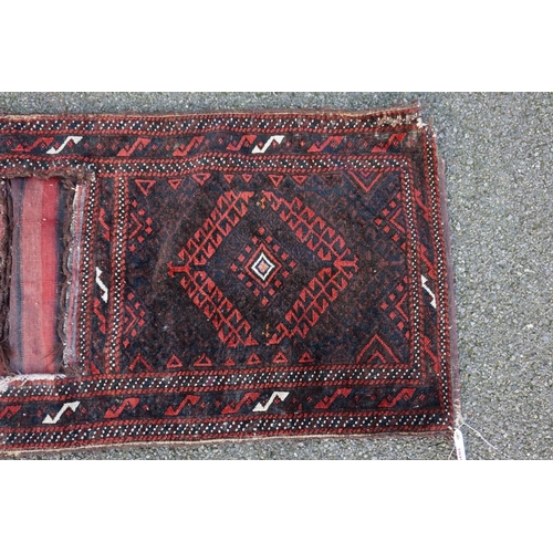 1079 - An old Afghan camel bag, 155cm wide.