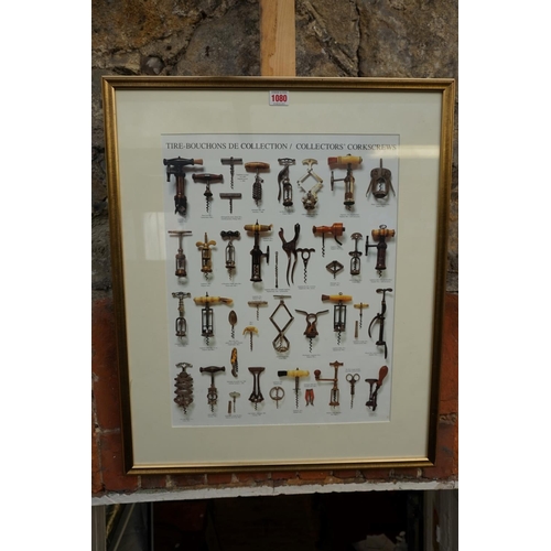 1080 - A colour print of 'Collectors' Corkscrews', 49 x 38cm.