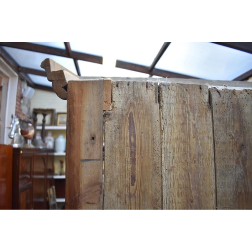 1086 - An 19th century Irish pine dresser, 203.5cm high x 162.5cm wide x 44cm deep.