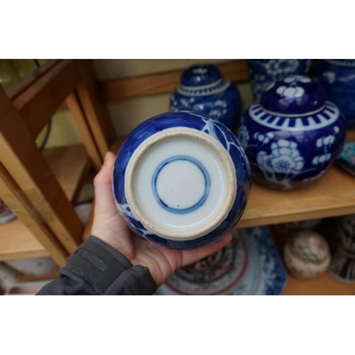 1096 - A small group of Chinese porcelain and enamel, to include two pairs of ginger jars and covers, large... 