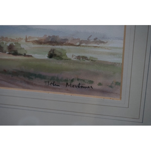 1117 - John Mortimer, 'Arundel from The South', signed, watercolour, 32.5 x 53.5cm.