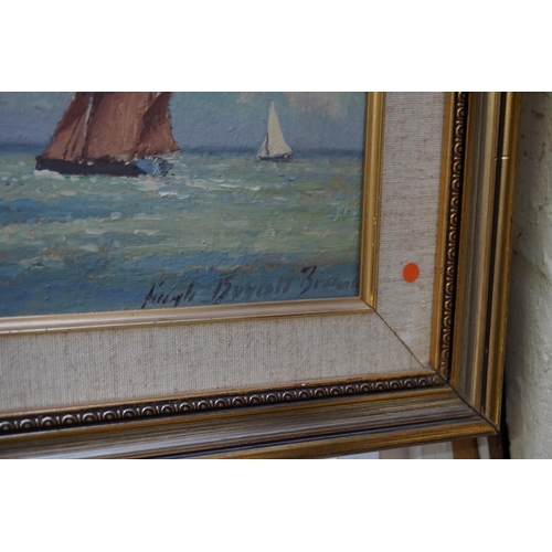 1118 - Hugh Boycott-Brown, sailing boats, signed, oil on board, 24 x 29cm; together with a pair of wat... 