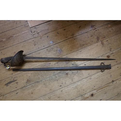 1744 - A 1908 Pattern British Cavalry sword and steel scabbard, with 83cm blade.