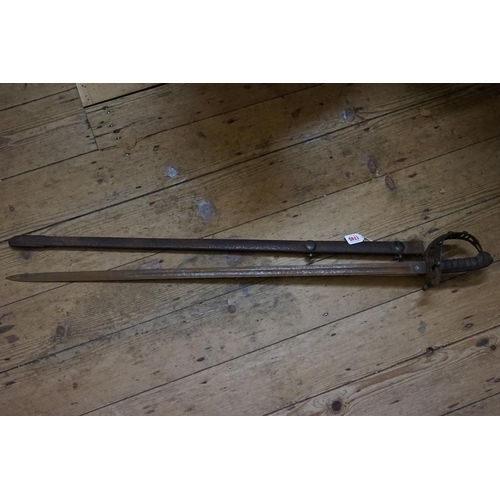 1745 - A Victorian 1st Life Guards Officer's sword and steel scabbard, with 91cm blade.