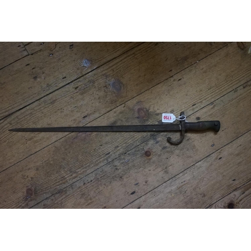 1750 - A French M1874 gras bayonet, made by Tulle in 1876.