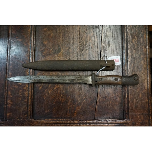 1753 - A German M1884/98 bayonet and steel scabbard, with indistinct Solingen maker's mark.... 