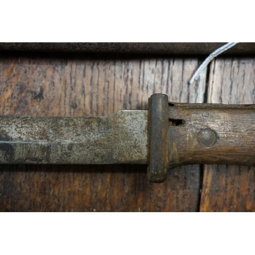 1753 - A German M1884/98 bayonet and steel scabbard, with indistinct Solingen maker's mark.... 