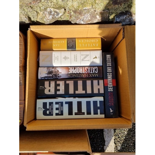 1055 - WITHDRAWN FROM SALE: Three boxes of military books and other books. 