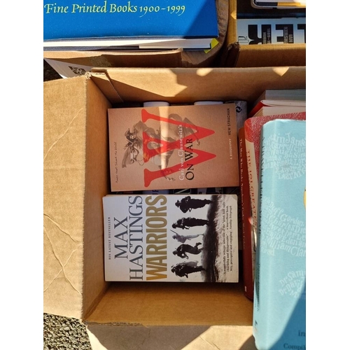 1055 - WITHDRAWN FROM SALE: Three boxes of military books and other books. 