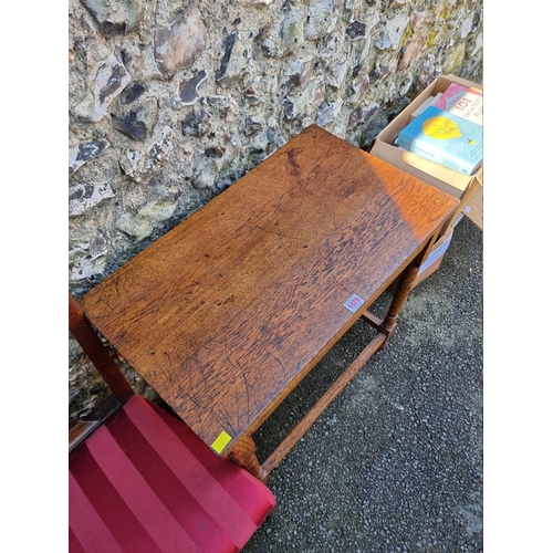 1079 - An antique oak table; together with a Georgian mahogany chair. 