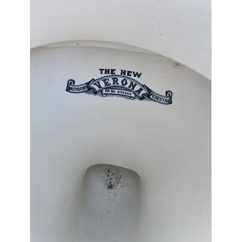 1105 - An old pottery toilet, inscribed 'The New Verona'.