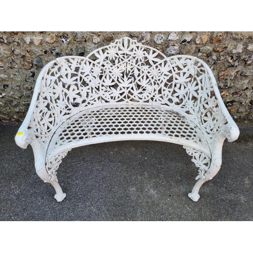 1113 - A white painted aluminium garden bench. 