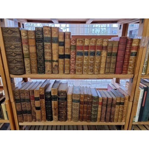 109 - BINDINGS: a collection of 42 volumes, all calf bound, chiefly 19th century literature and histo... 