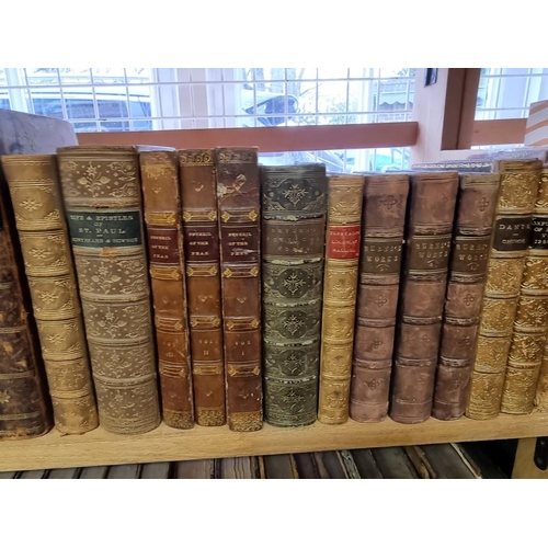 109 - BINDINGS: a collection of 42 volumes, all calf bound, chiefly 19th century literature and histo... 