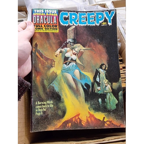 318 - CREEPY/EERIE: collection of approx 74 comics to include Creepy, Eerie, Vampirella, and related ... 