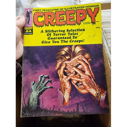 318 - CREEPY/EERIE: collection of approx 74 comics to include Creepy, Eerie, Vampirella, and related ... 