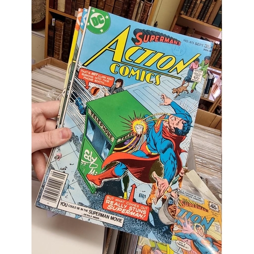 329 - ACTION COMICS & SUPERMAN: collection of approx 150+ issues, late 1960s-early 80s, generally in g... 